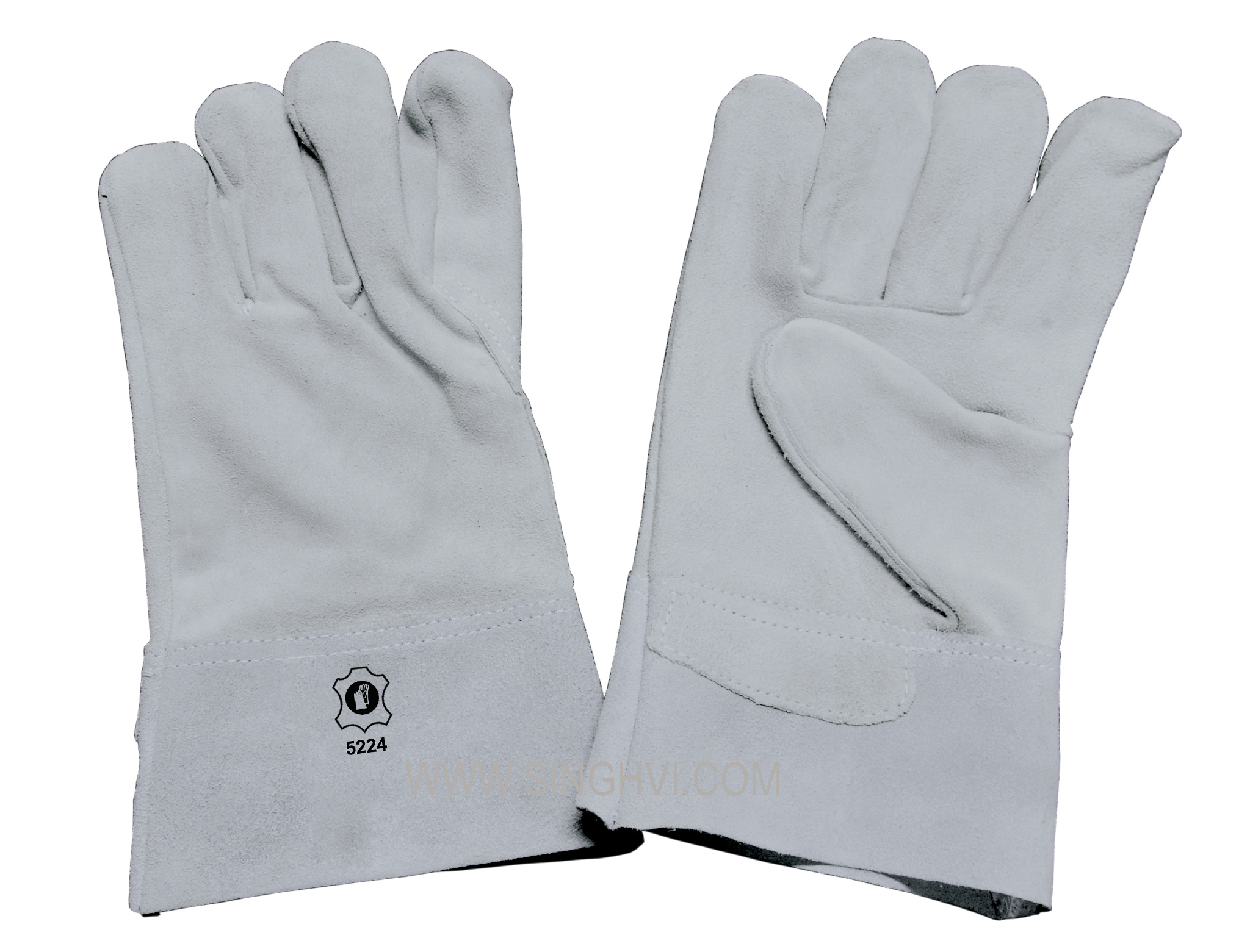 Leather welding gloves: full split welder with 8cm cuff. Article 5224.