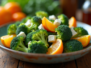 Frischer Brokkolisalat mit Orangen und Feta für ein gesundes Sommergericht