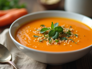 Karotten-Orangen-Ingwersuppe mit Kokosmilch für kalte Tage