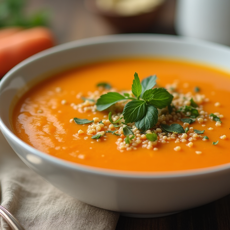 Karotten-Orangen-Ingwersuppe mit Kokosmilch für kalte Tage