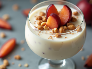 Cremiges Joghurt-Dessert mit Pflaumen Balsam Star für ein fruchtiges Geschmackserlebnis