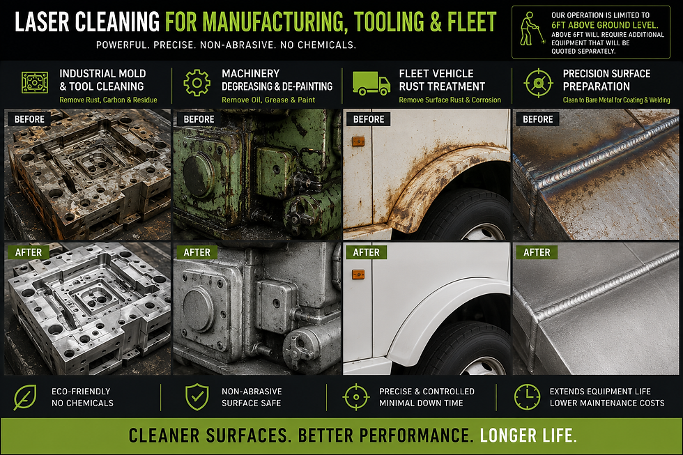 Manufacturing Tooling and Fleet: Laser cleaning and restoration