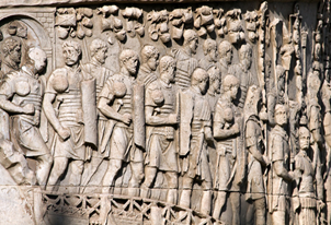 Relief Trajan's Column Roman soldiers marching