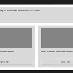 Grey box prototype of the home page