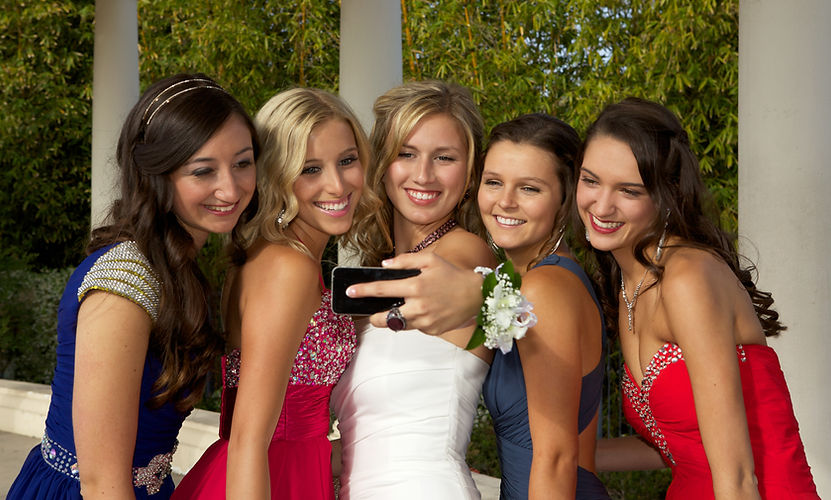 Group of Beautiful Teenage Girls Going