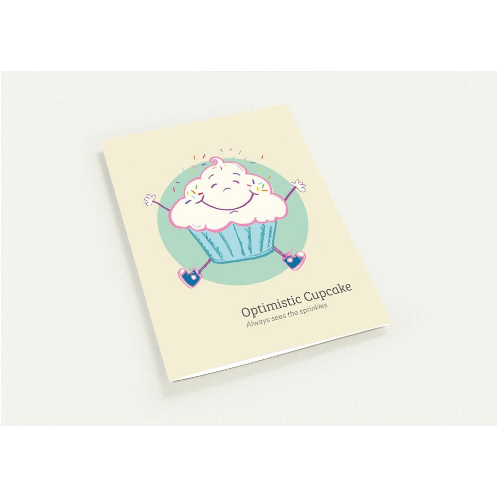 Optimistic Cupcake: Pack of 10 Greeting Cards (US & CA)