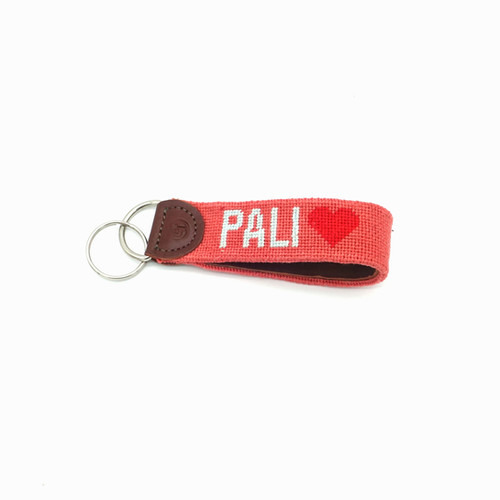 Strong Needlepoint Keychain Pink | Palisades Gift Shop