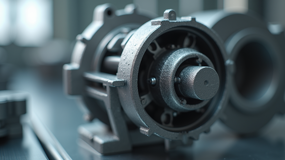 Seitenansicht eines 3D-gedruckten Bauteils mit komplexer innerer Struktur