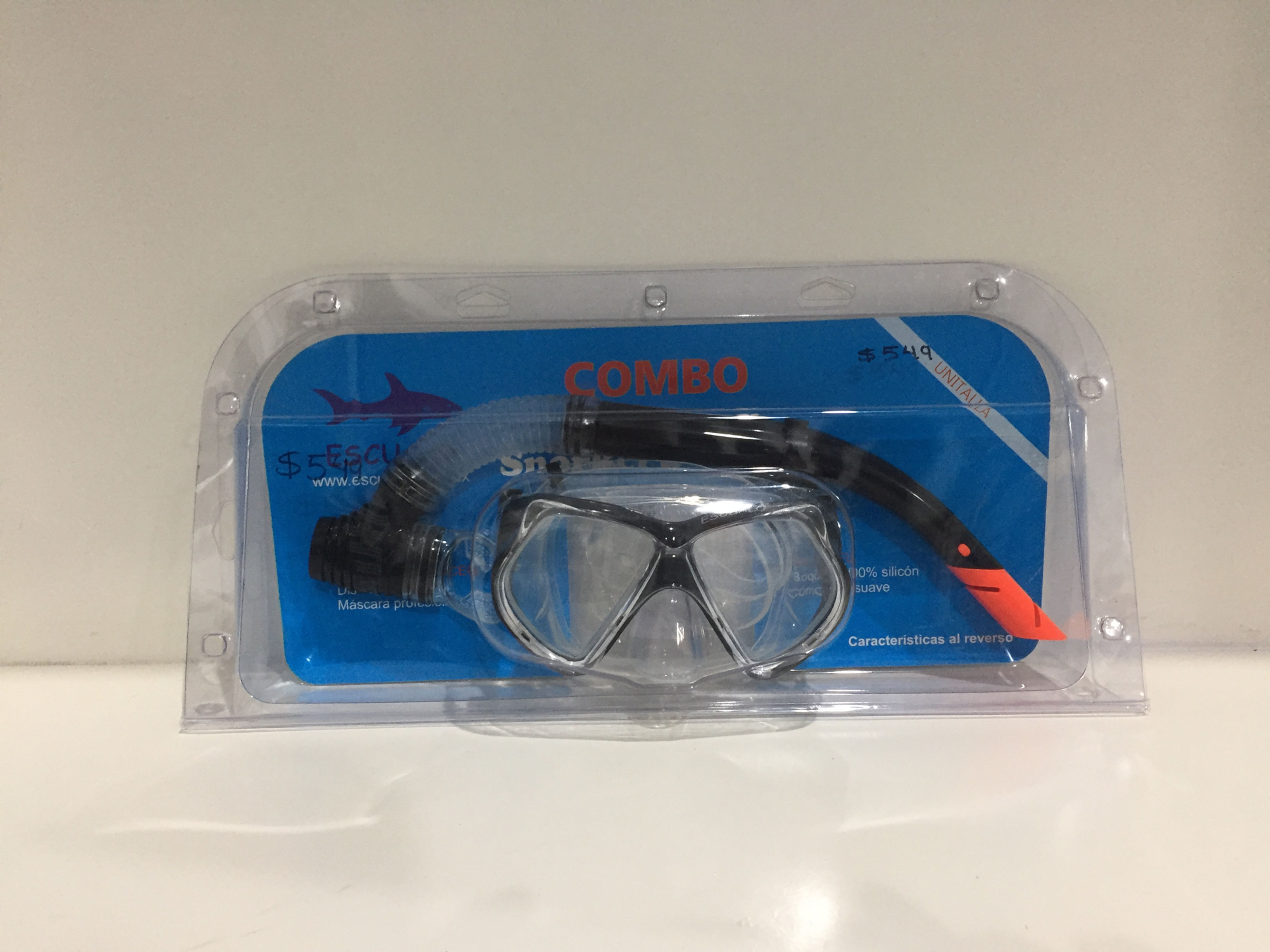 Combo Escualo Unitalla Mascara y Boquilla 100% Silicón cómoda y suave