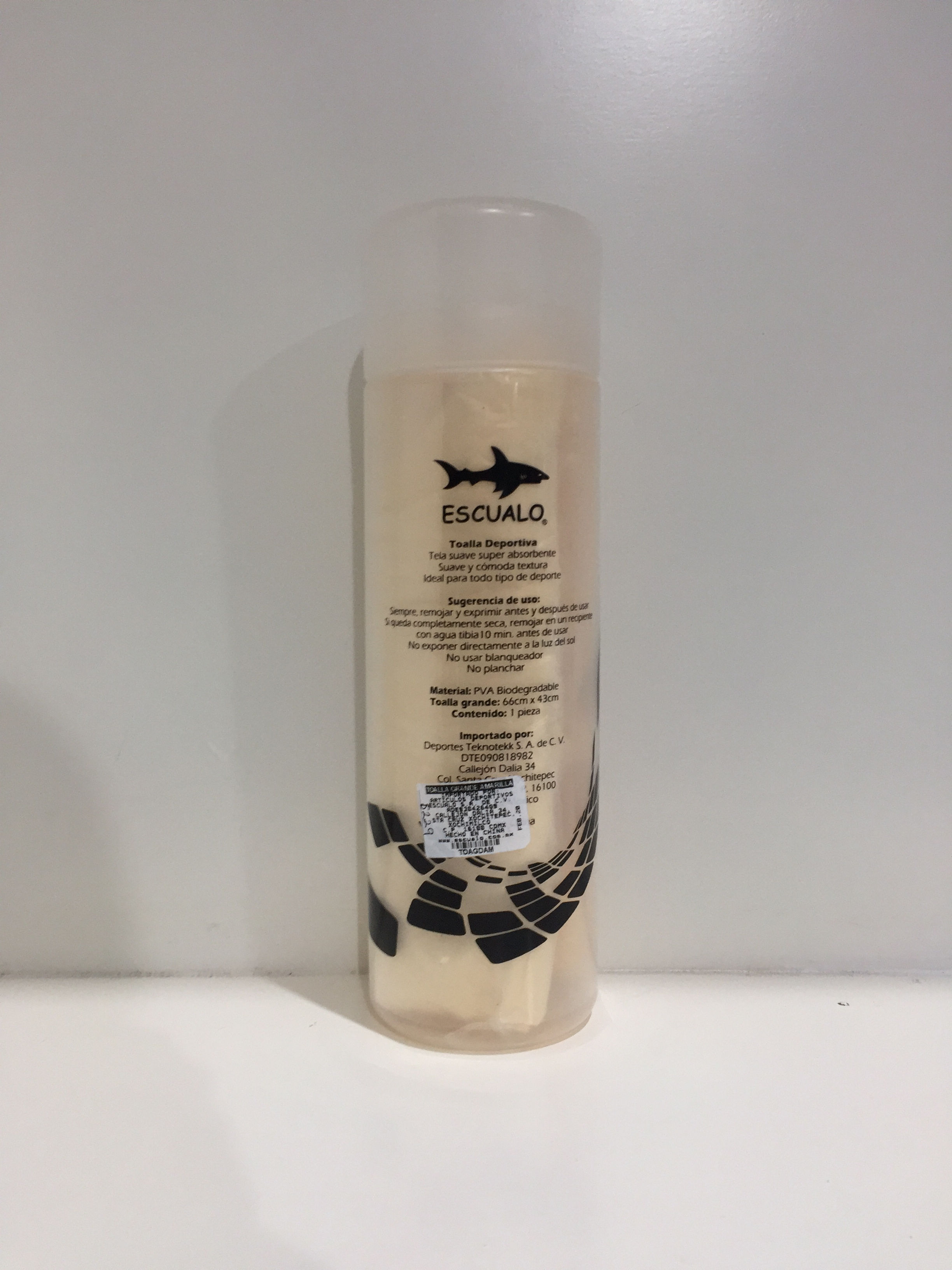 Toalla Escualo Tela suabe super absorbente, cómoda textura, PVA Biodegradable ,