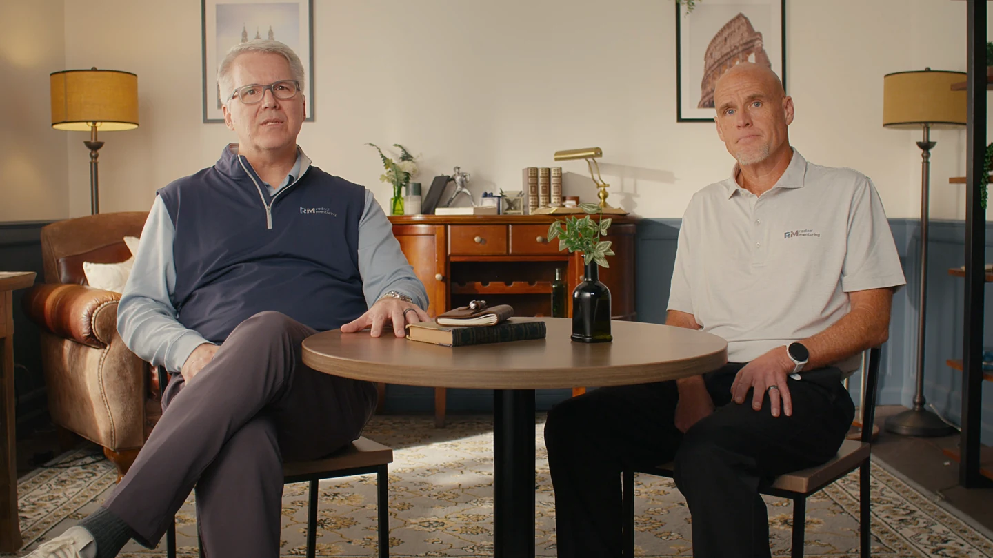 Pete and Trey seated together, guiding viewers through the mentoring journey