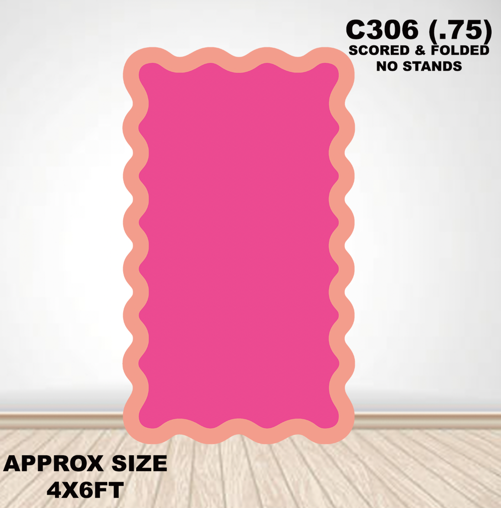 C306 3QS WAVY HOT PINK AND ORANGE BACKDROP PANEL