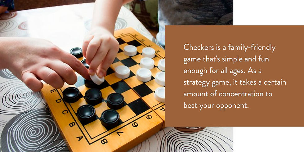family playing a game of checkers