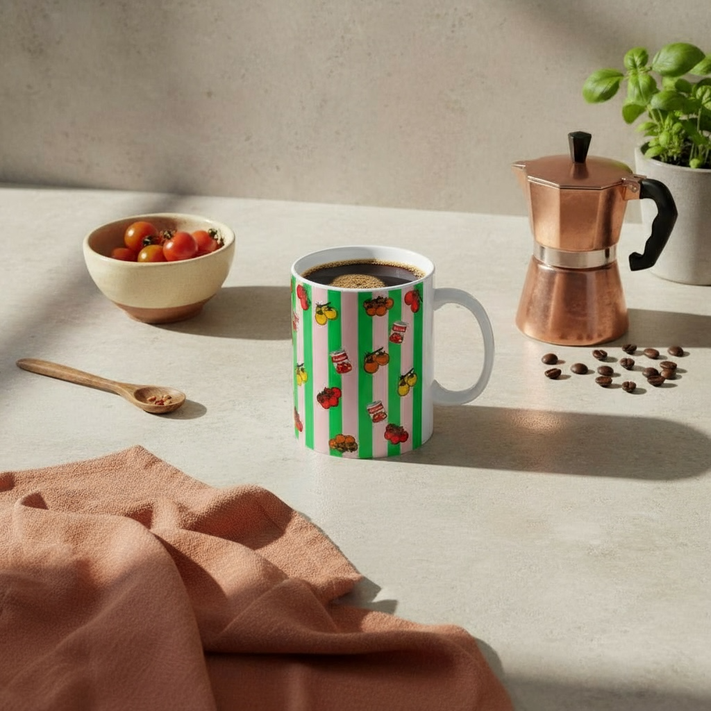 Rose' + Vine Tomato Ceramic Mug