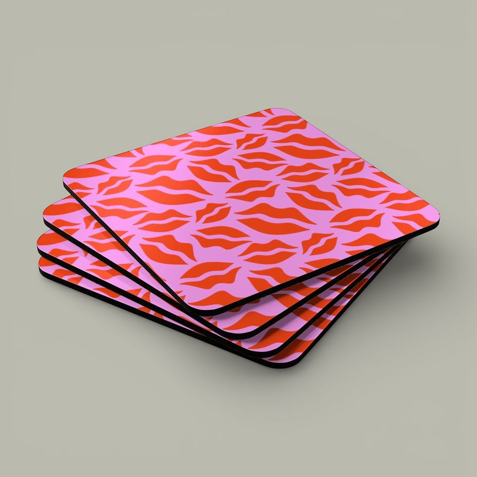 Thumbnail: Kiss Me Corkwood Coaster Set 