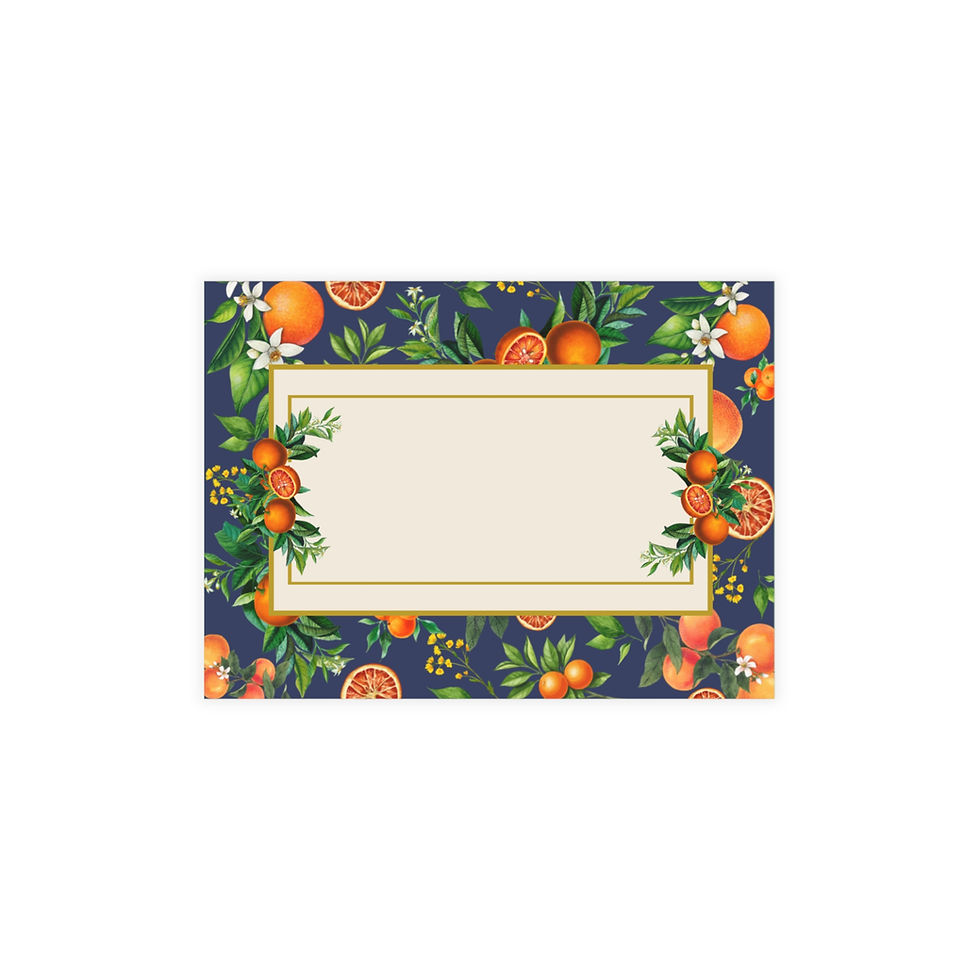 Thumbnail: Orange Bloom Table Place Cards | Navy