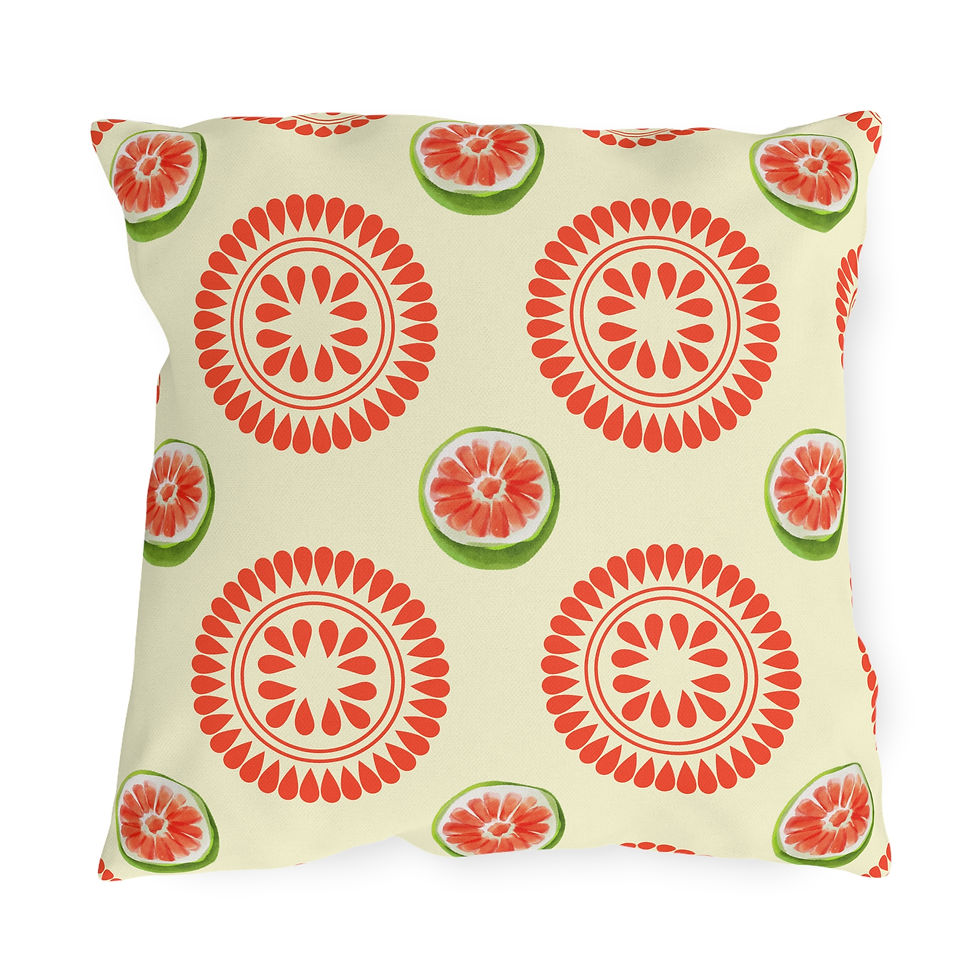 Thumbnail: Citrus Bloom Outdoor Patio Pillow 