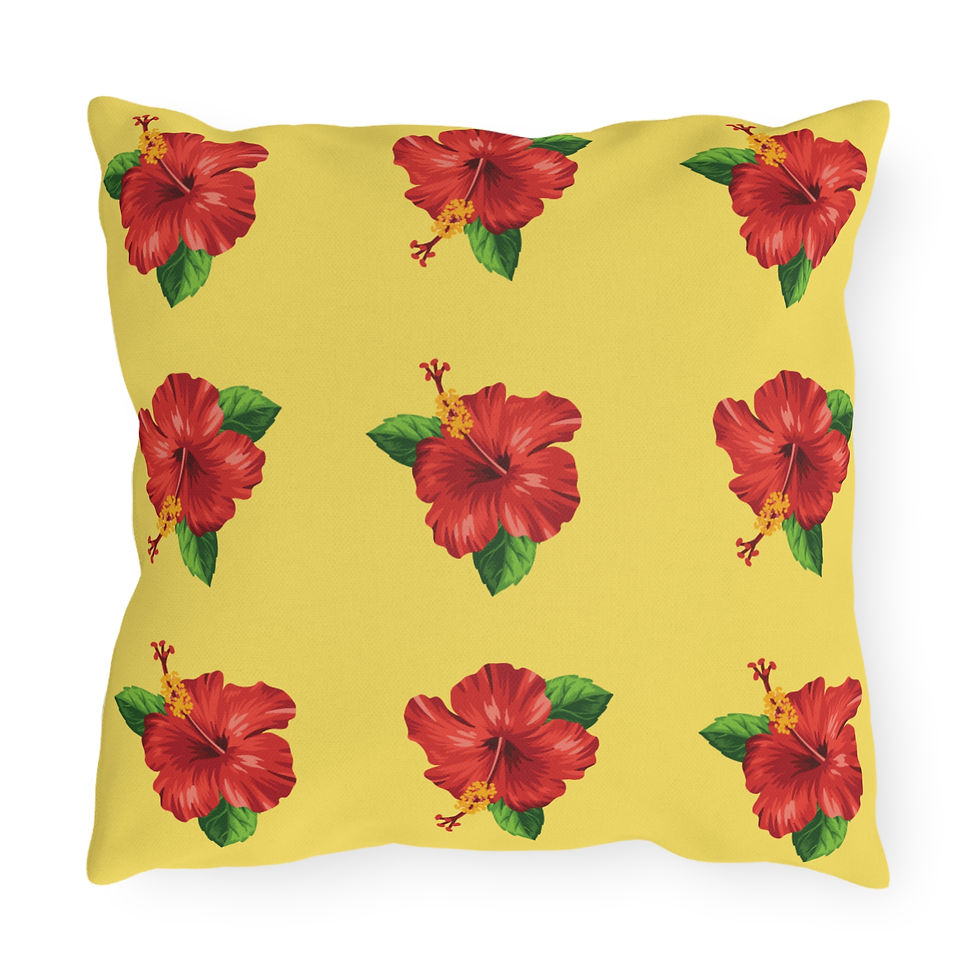 Thumbnail: Tropical Hibiscus Outdoor Patio Pillow 