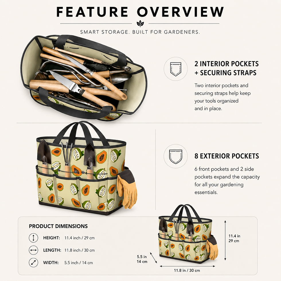 Thumbnail: Garden Utility Tote - Papaya Garden