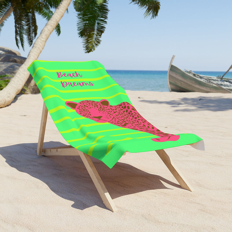 Thumbnail: Pink Cheetah Beach Dreams Towel