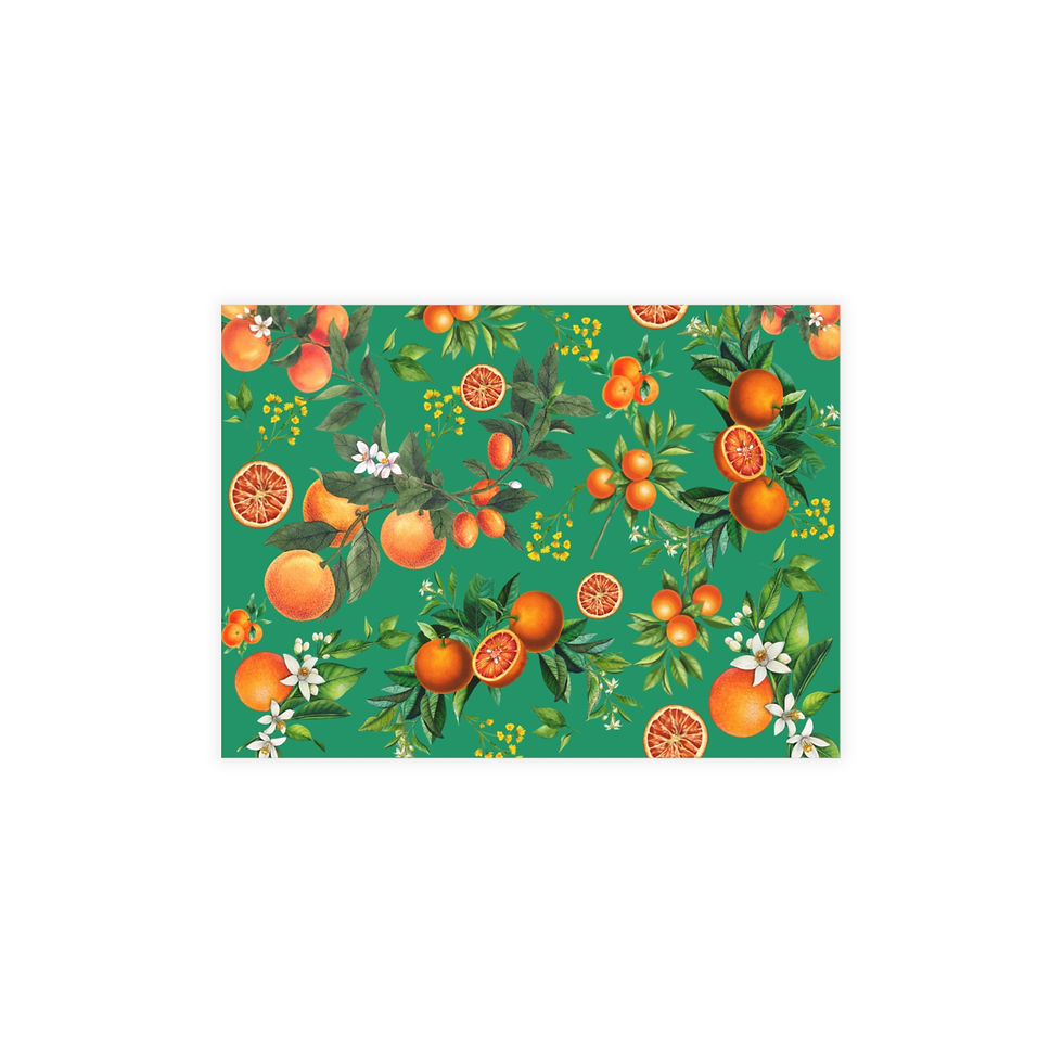 Thumbnail: Orange Bloom Table Place Cards | Emerald Green