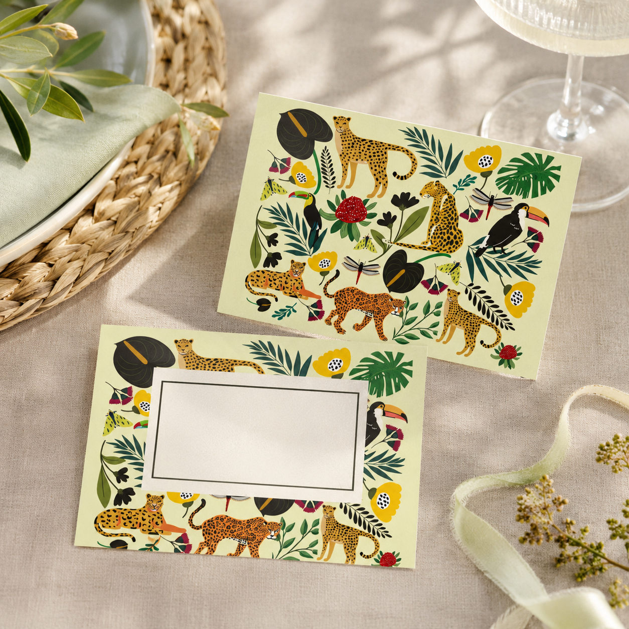 Cheetah Grove Table Place Cards