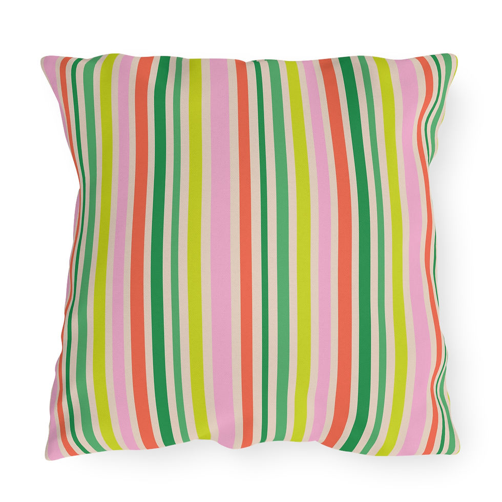 Thumbnail: Citrus Stripe Cabana Outdoor Patio Pillow