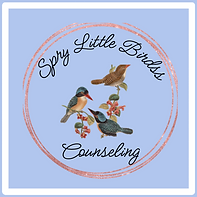 Logo with 3 birds and Spry Little Birds Counseling