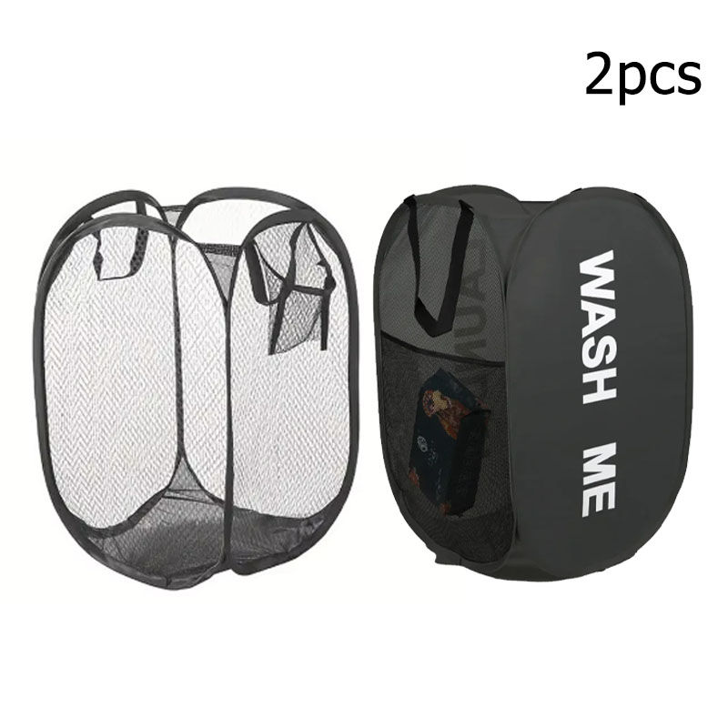 Thumbnail: Mesh Pop-up Laundry Basket, Laundry Basket, Foldable Dirty Clothes Storage Baske