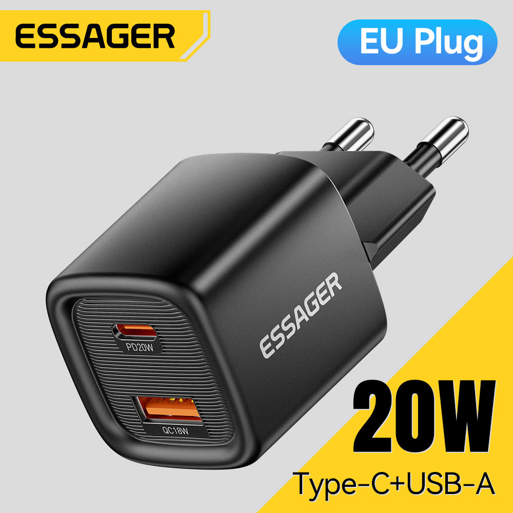 Essager 20W USB C Charger Portable Type C Charger Support PD Fast Charging For i
