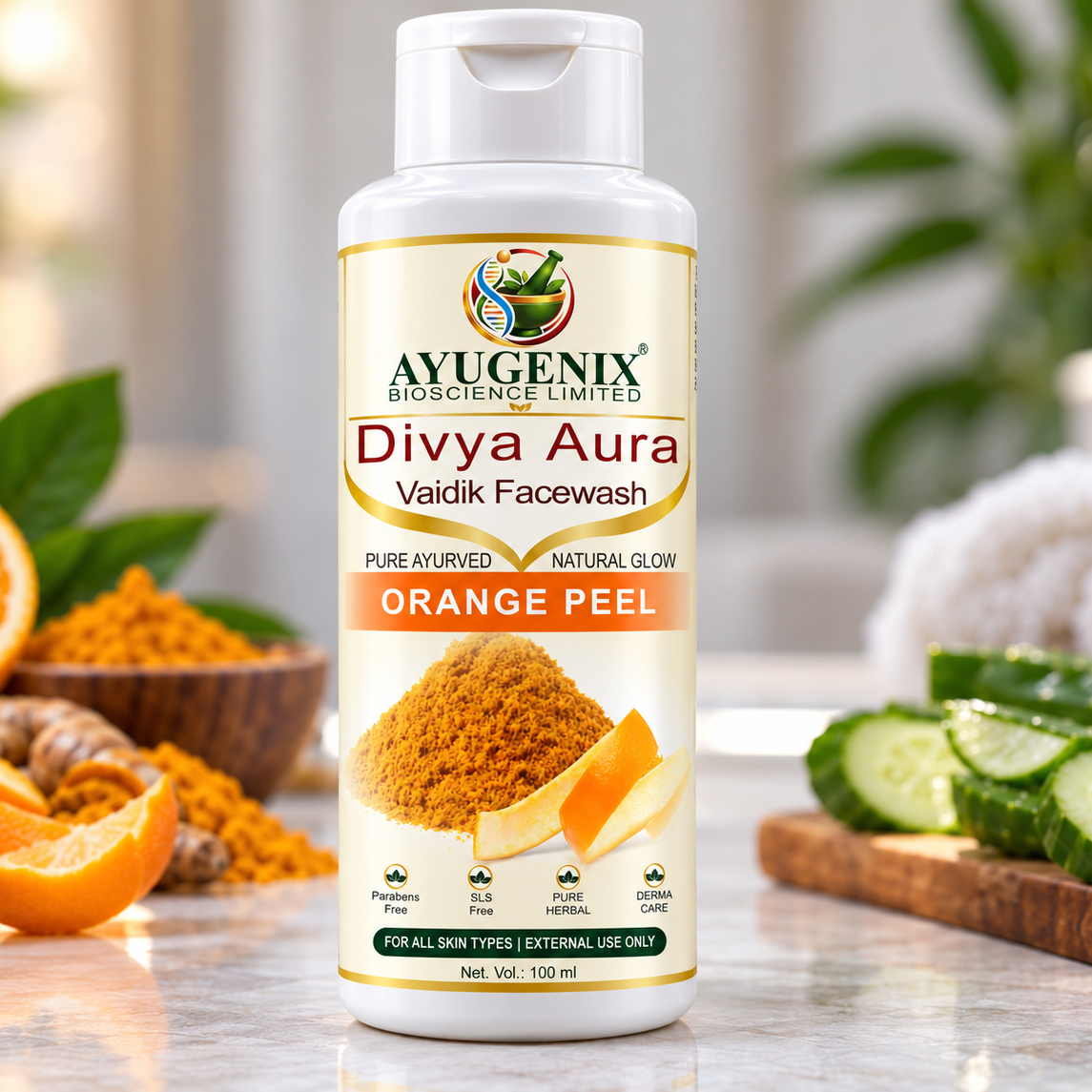 AYUGENIX DIVYA AURA Vaidik Orange Peel Facewash