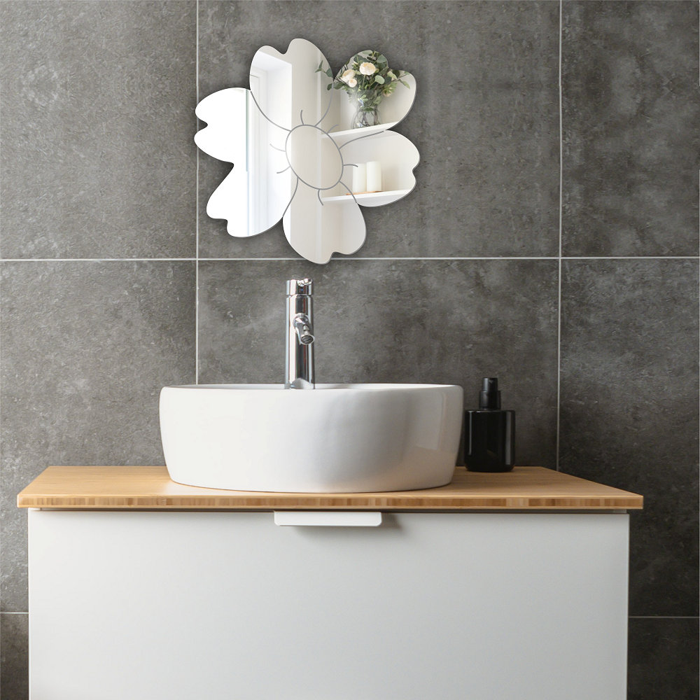 Blossom Flower Cloakroom Wall Mounted Acrylic Mirror