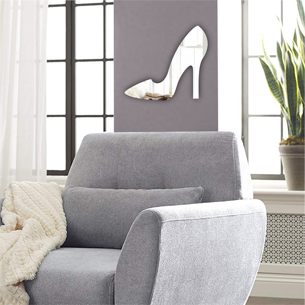 High Heel Living Room Wall Mounted Acrylic Mirror