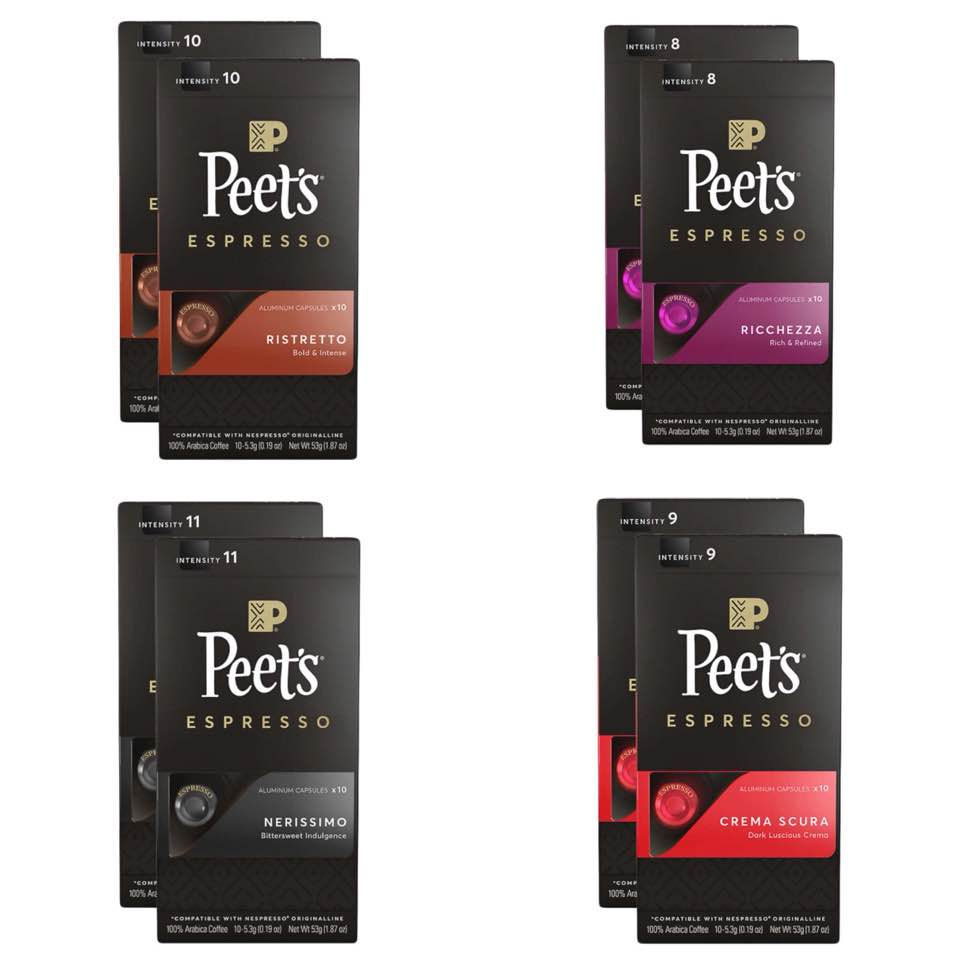 Peets Coffee Nespresso Capsules Variety 80pk 36.99 (46 ¢ /EA)