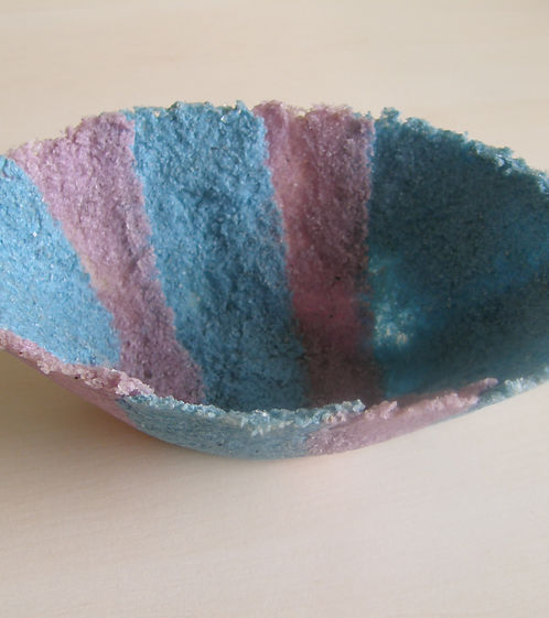 Žydroji vaza, stiklas, “pate-de-verre” technologija, glazūros, 19x12x8cm..JPG