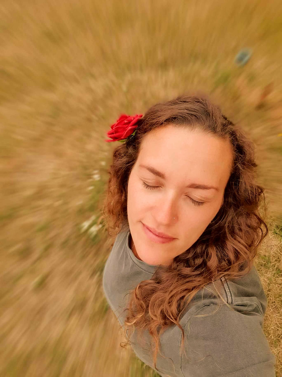 woman with her eyes closed
