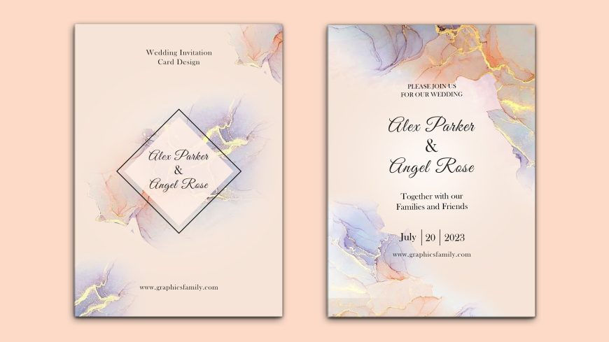 Thumbnail: Wedding Invitation And Menu Template (100 Card)
