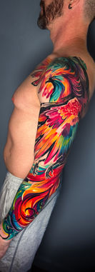 Amy Zager Denver Tattoo artist watercolor galaxies portraits pet glitter sticker embroidery patch rainbow brush color tattoos tattoo artists near me nature tattoo watercolor mountain colorado springs golden boulder nature tattoo phoenix tattoo sleeve men man 