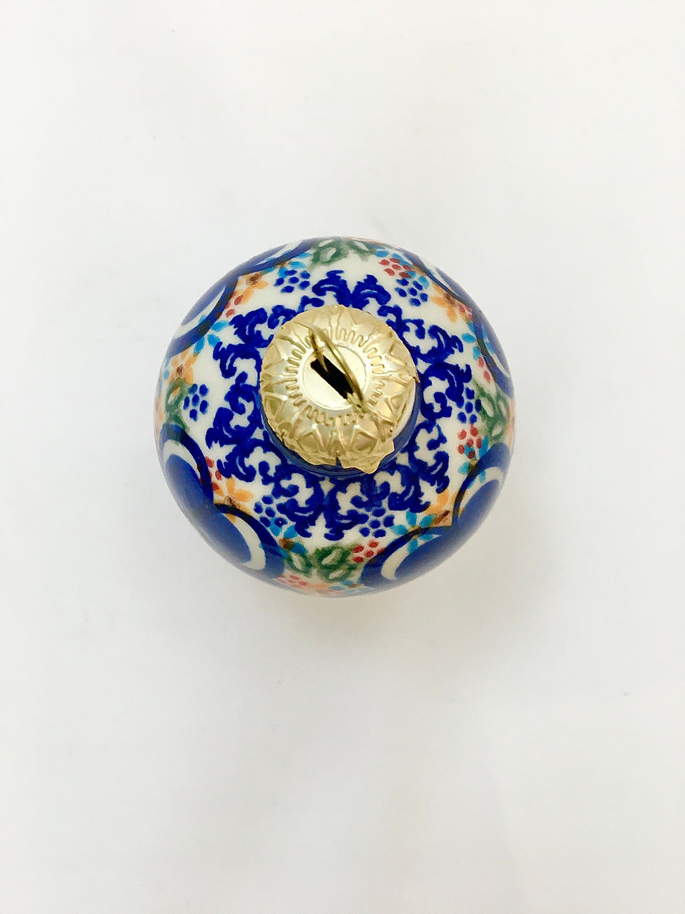 Thumbnail: Round Bombka Ornament, "Alpine Bloom"