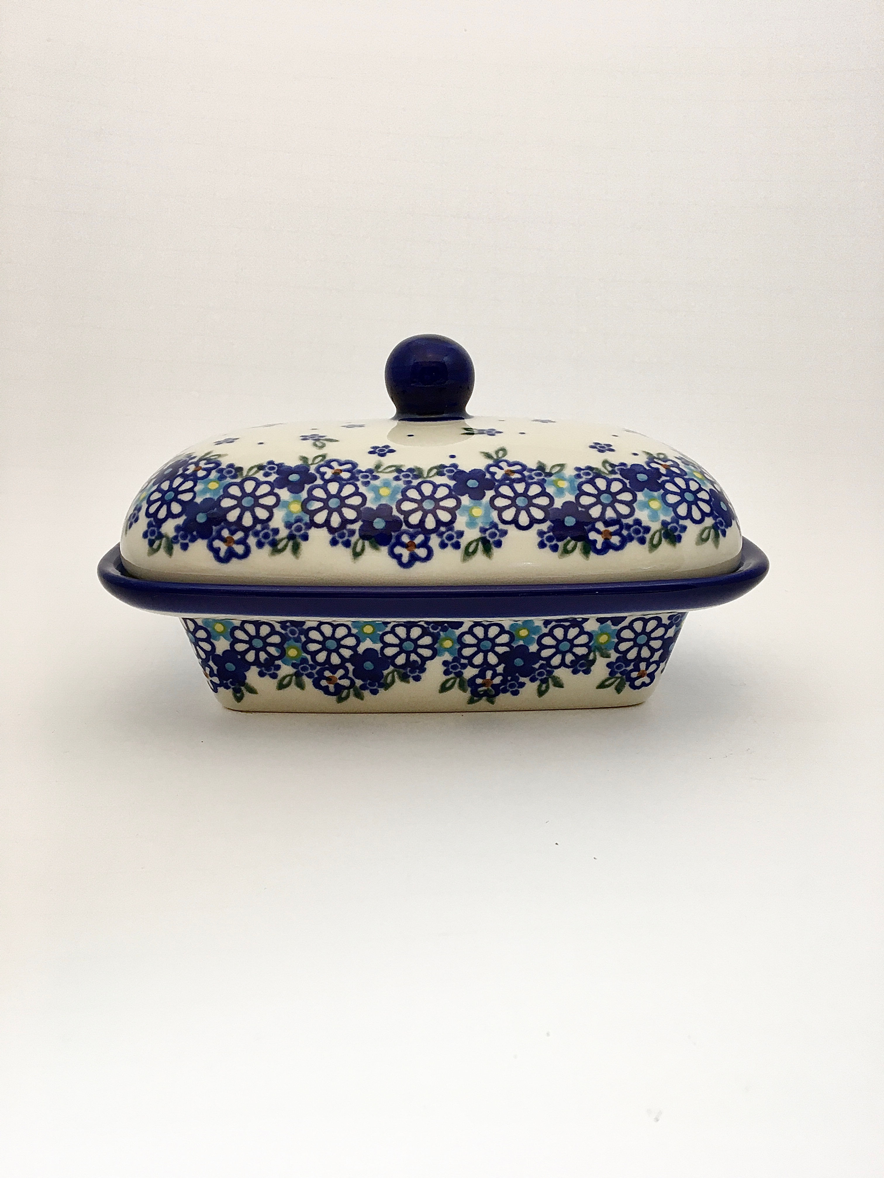 Lg Covered Butter/Cream Cheese Dish, "Seaside Meadow"