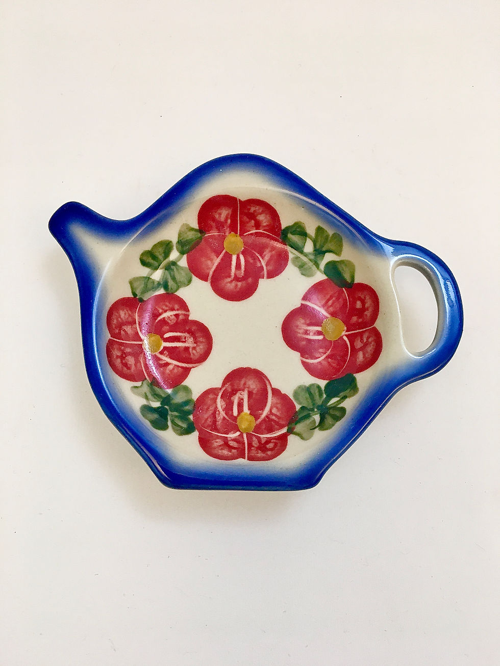 Tea Bag Rest, "Red Poppy Lattice"