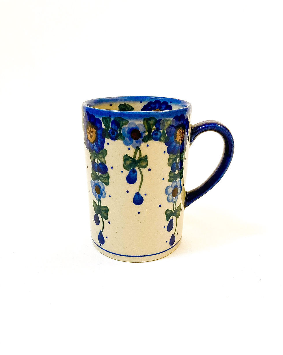 Tall Cappuccino Mug, 8 oz "Blue Rose Cascade"