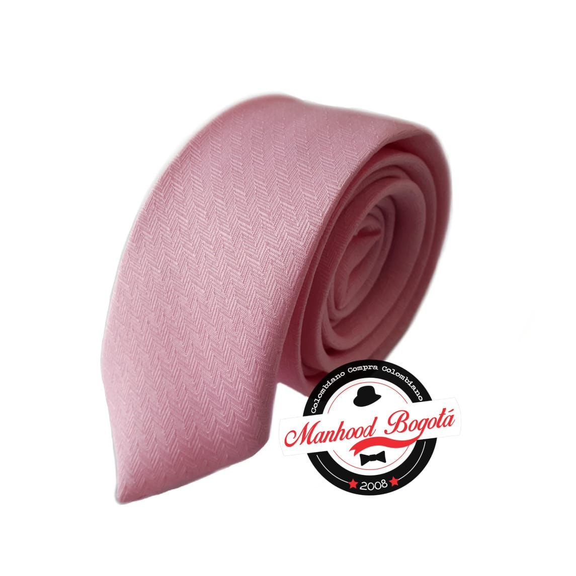 Corbata slim rosada zig zag