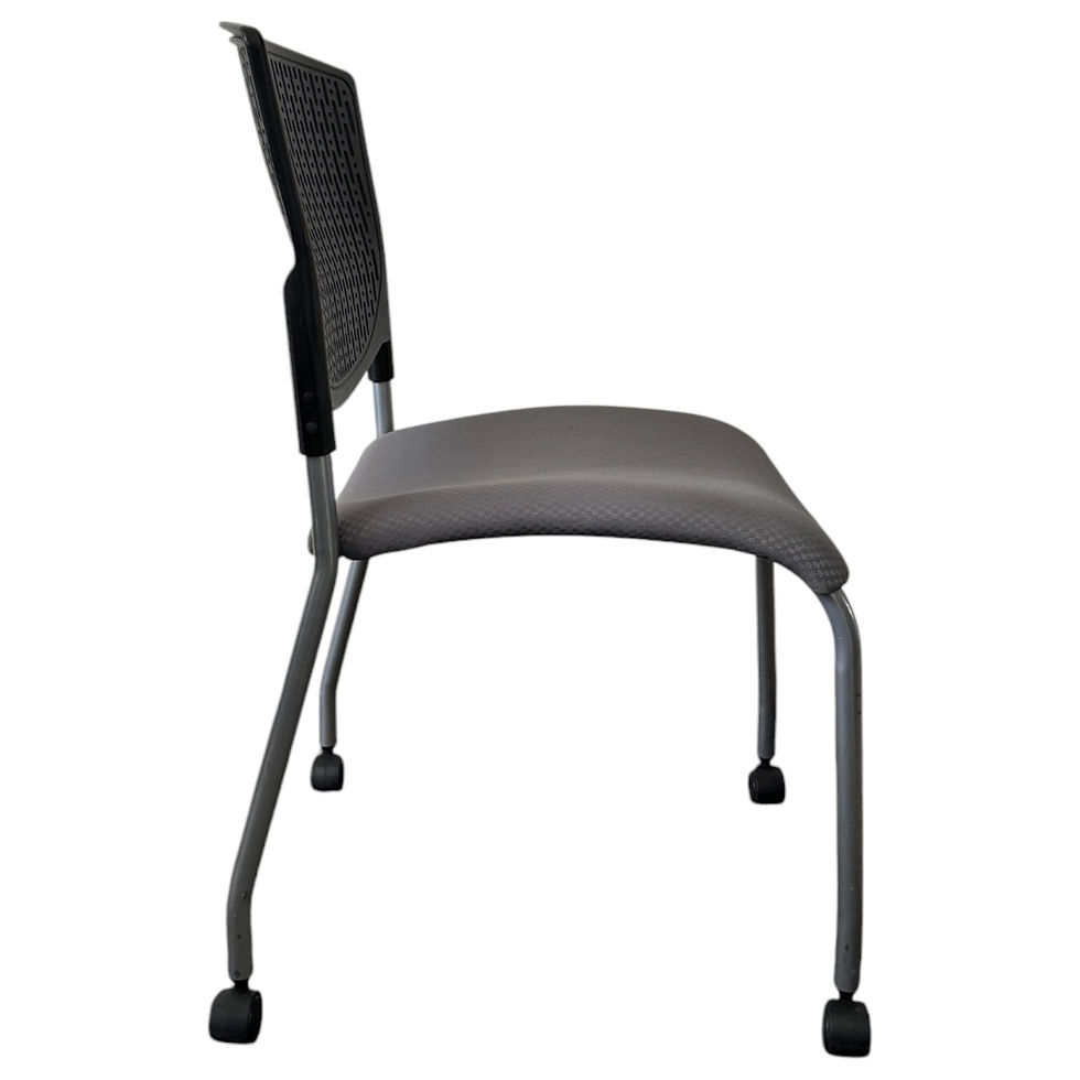 Thumbnail: Safco Mobile Armless Stack Chair (Silver/Gray)