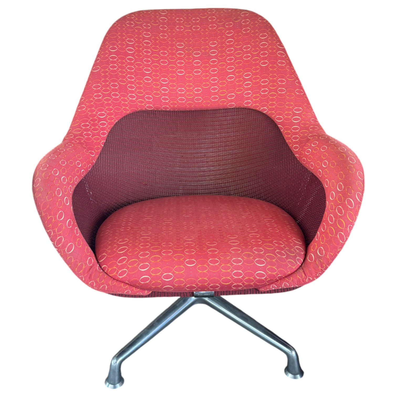 Coalesse Modern SW_1 High-Back Lounge Chair (Red Patterned/Chrome)
