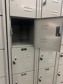 locker with door open in an office