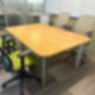 49" x 60" Haworth Planes Conference Table (Medium Oak Veneer)