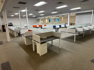 cubicles and workstations in a large office