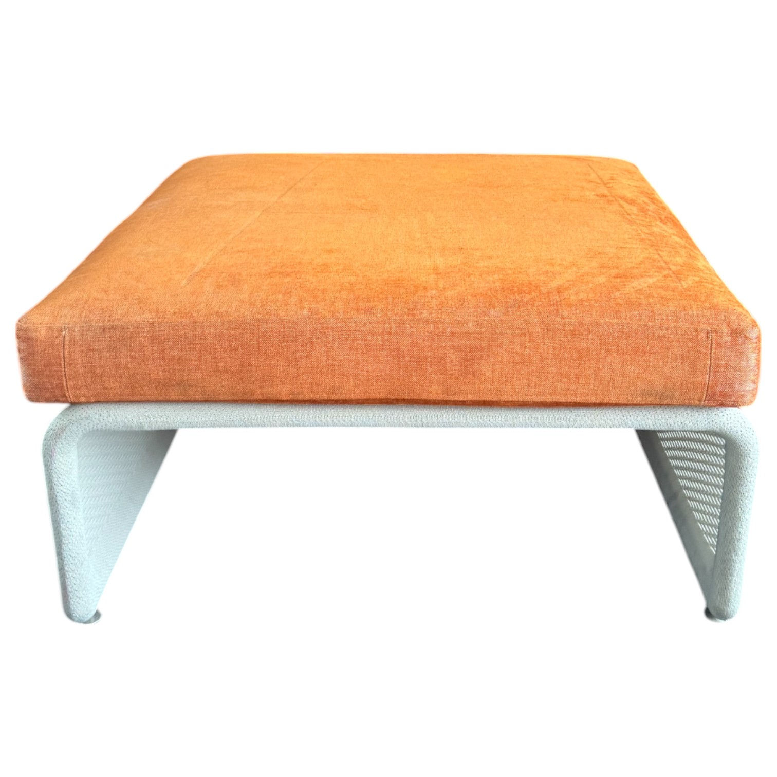 34x34" Ottoman 17"H (Orange/Cream)