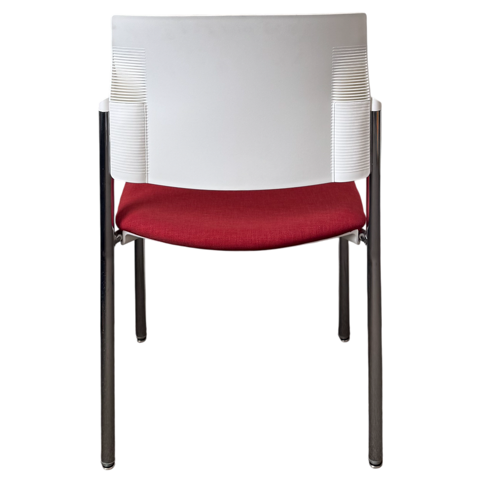 Thumbnail: Bruno Armless Side Chair (White/Burgundy)
